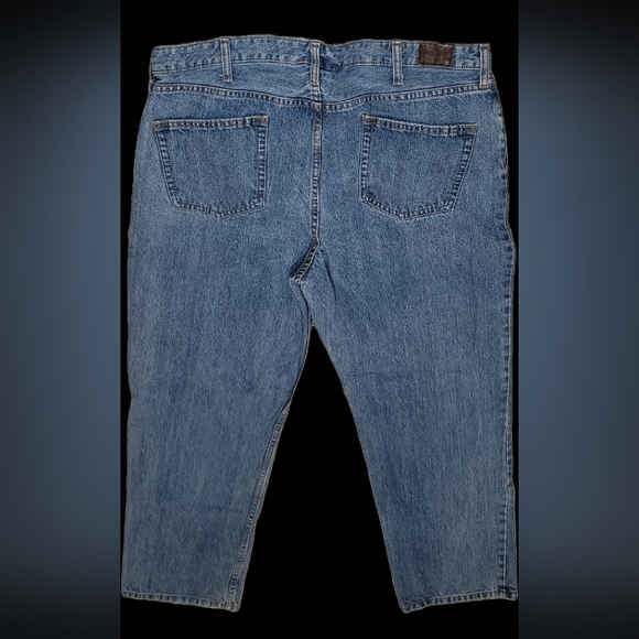 Lands' End Men's Traditional Fit 5 Pocket Stonewashed Denim Blue Jeans 40x32 - Picture 2 of 7